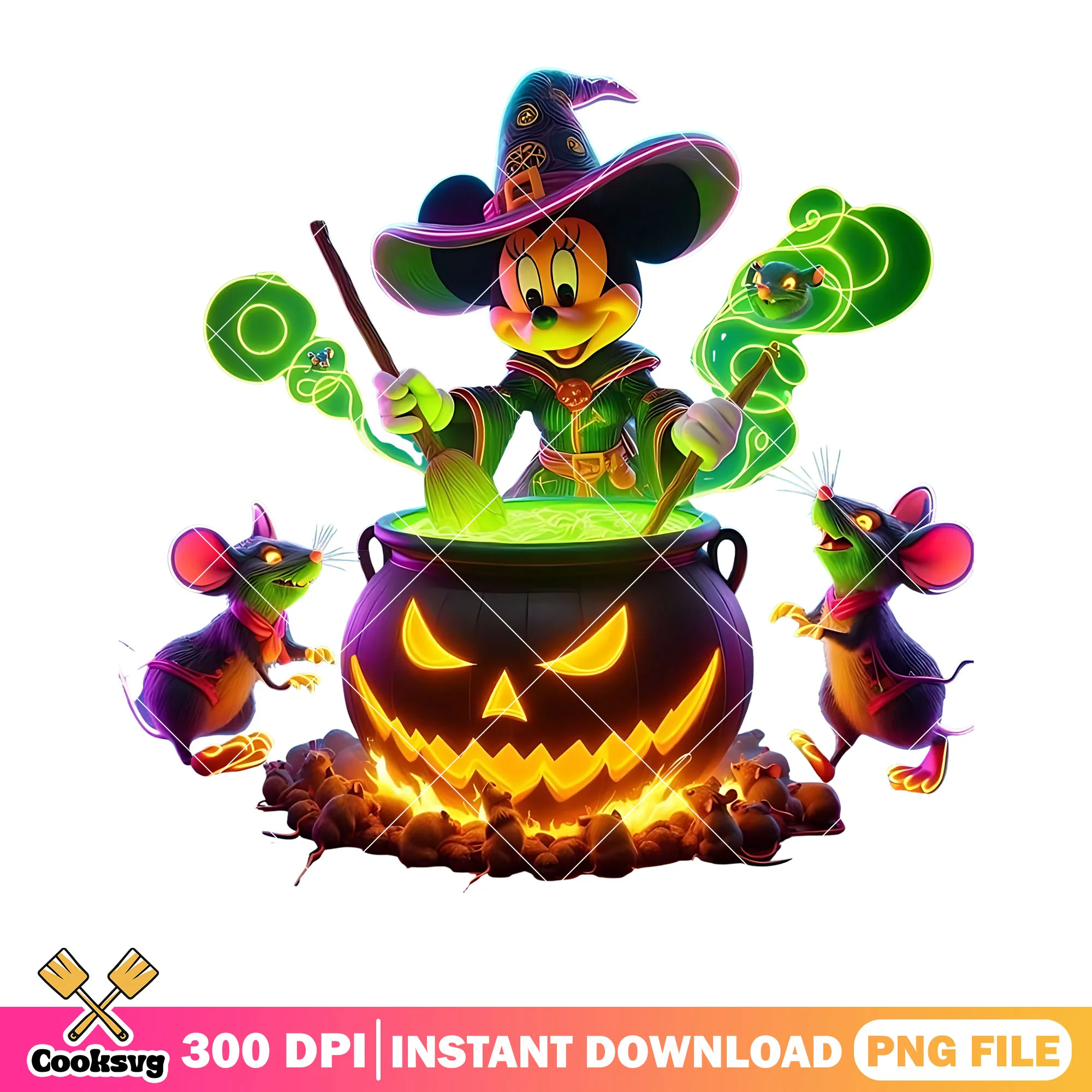 Winnie the scary witch png, witch cauldron png, disney character png