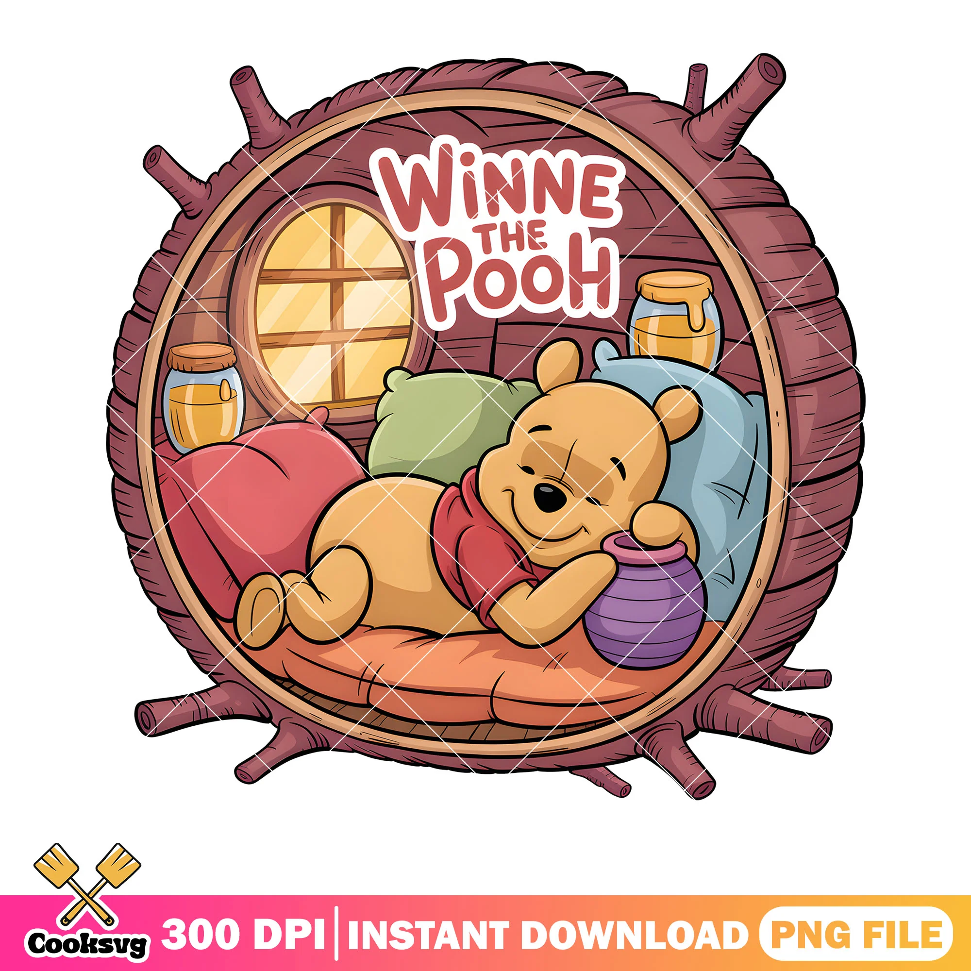 Winnie the sleepy png, honey pot png, winnie the pooh png