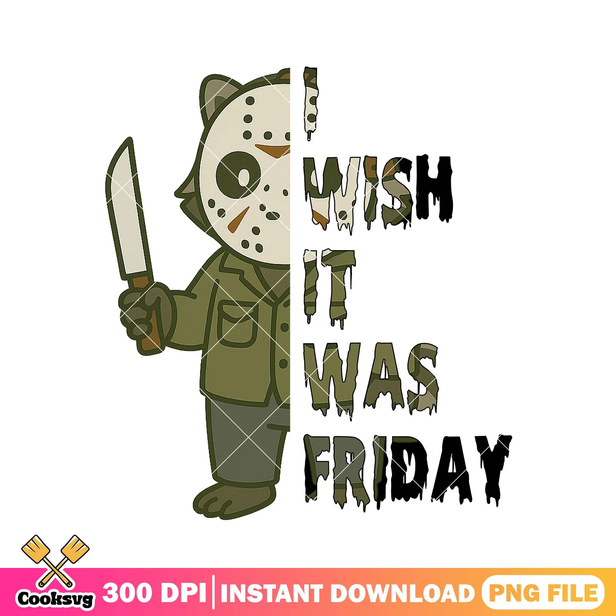 Wish friday design png, jason killers png, halloween ideas png