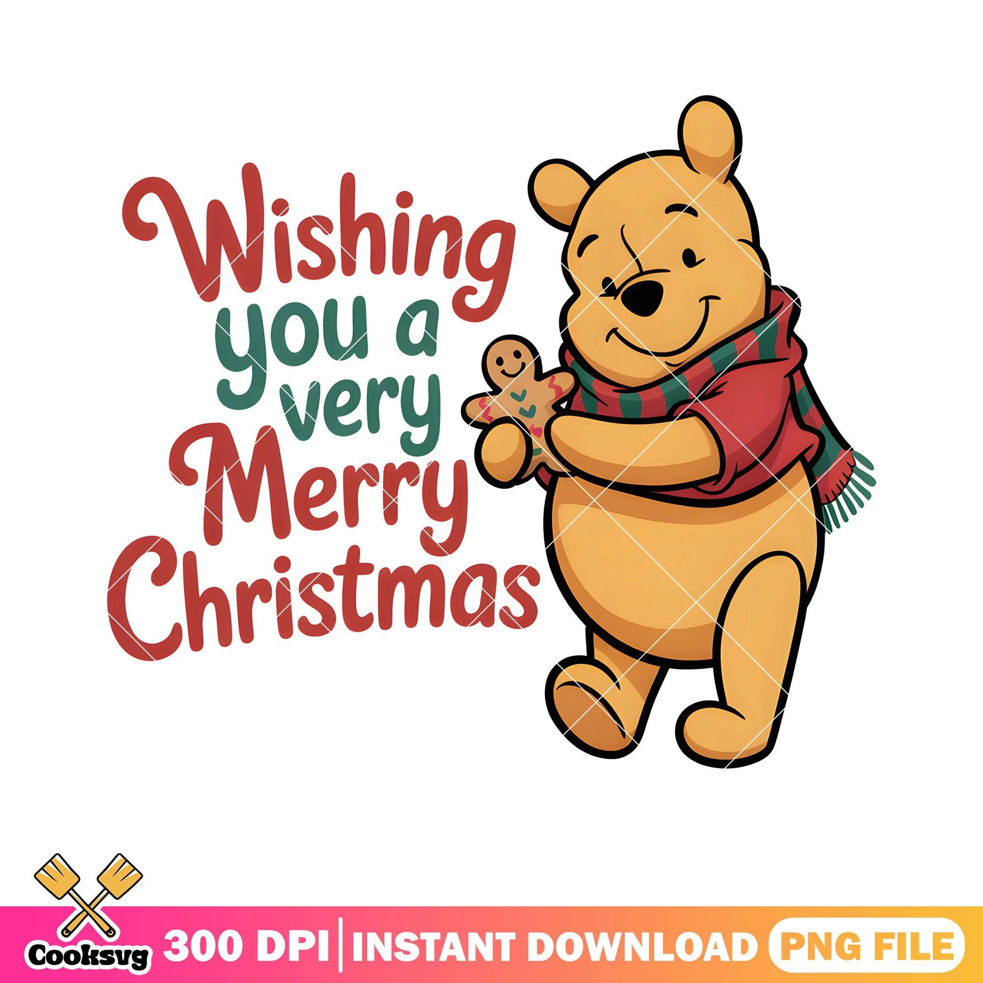 Wishing u a very mery christmas png, winnie the pooh png, merry xmas png