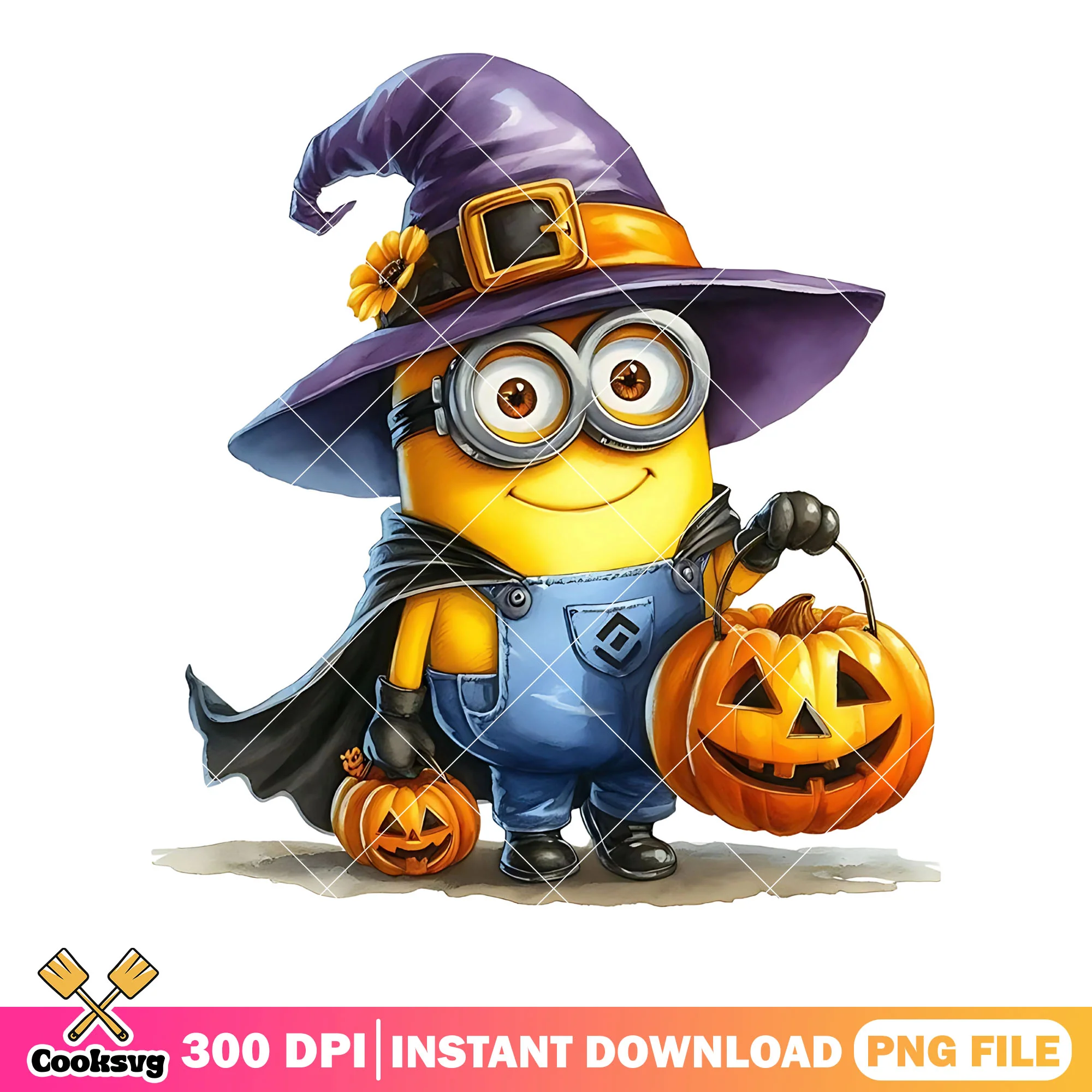 Witch hat the stolen moon png, minion png, cute halloween png