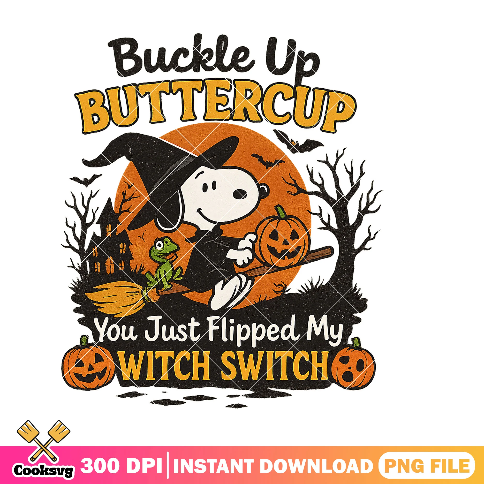 Witch switch spooky snoopy png, the witch png, snoopy halloween png