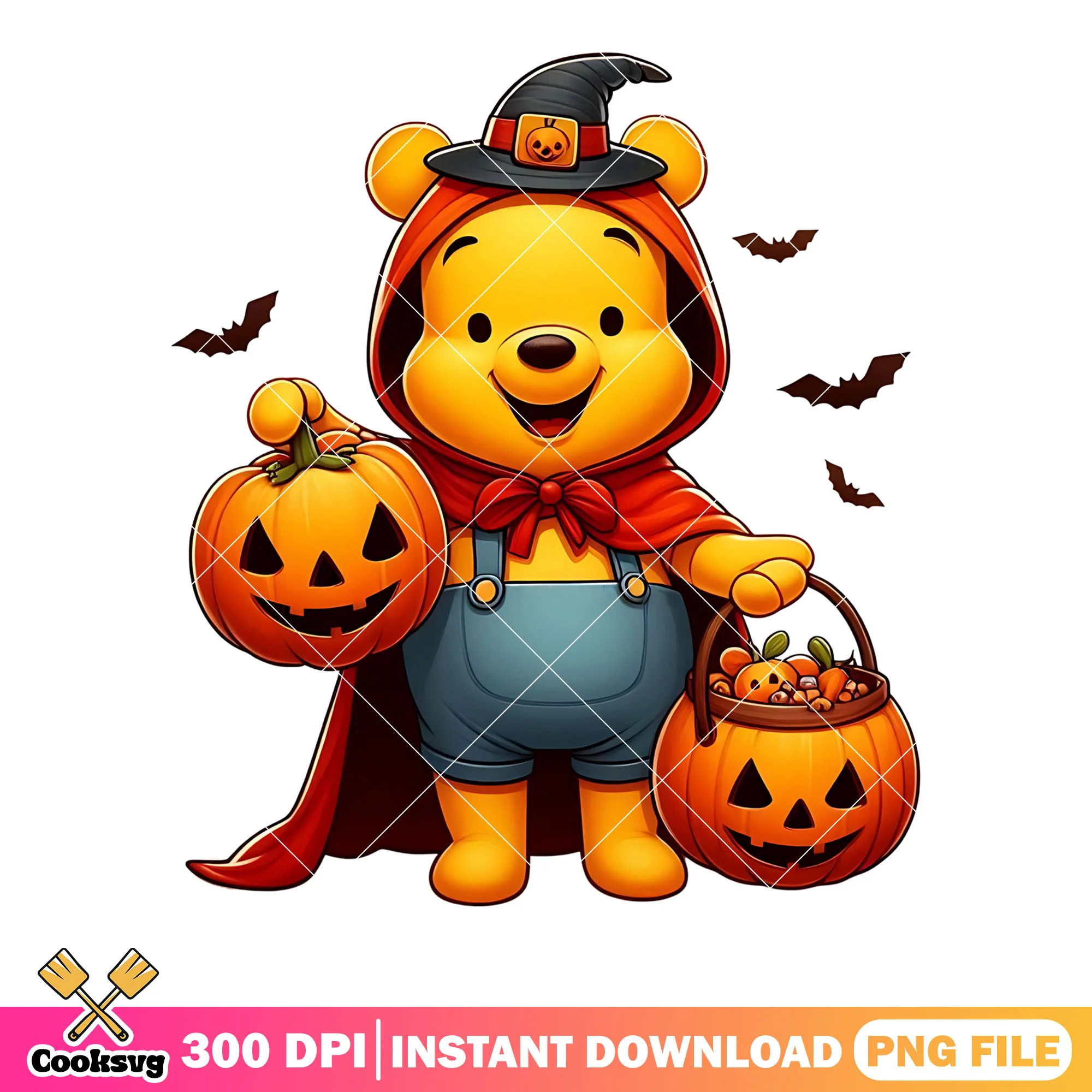 Witches hat png, happy halloween png, pumpkin basket png