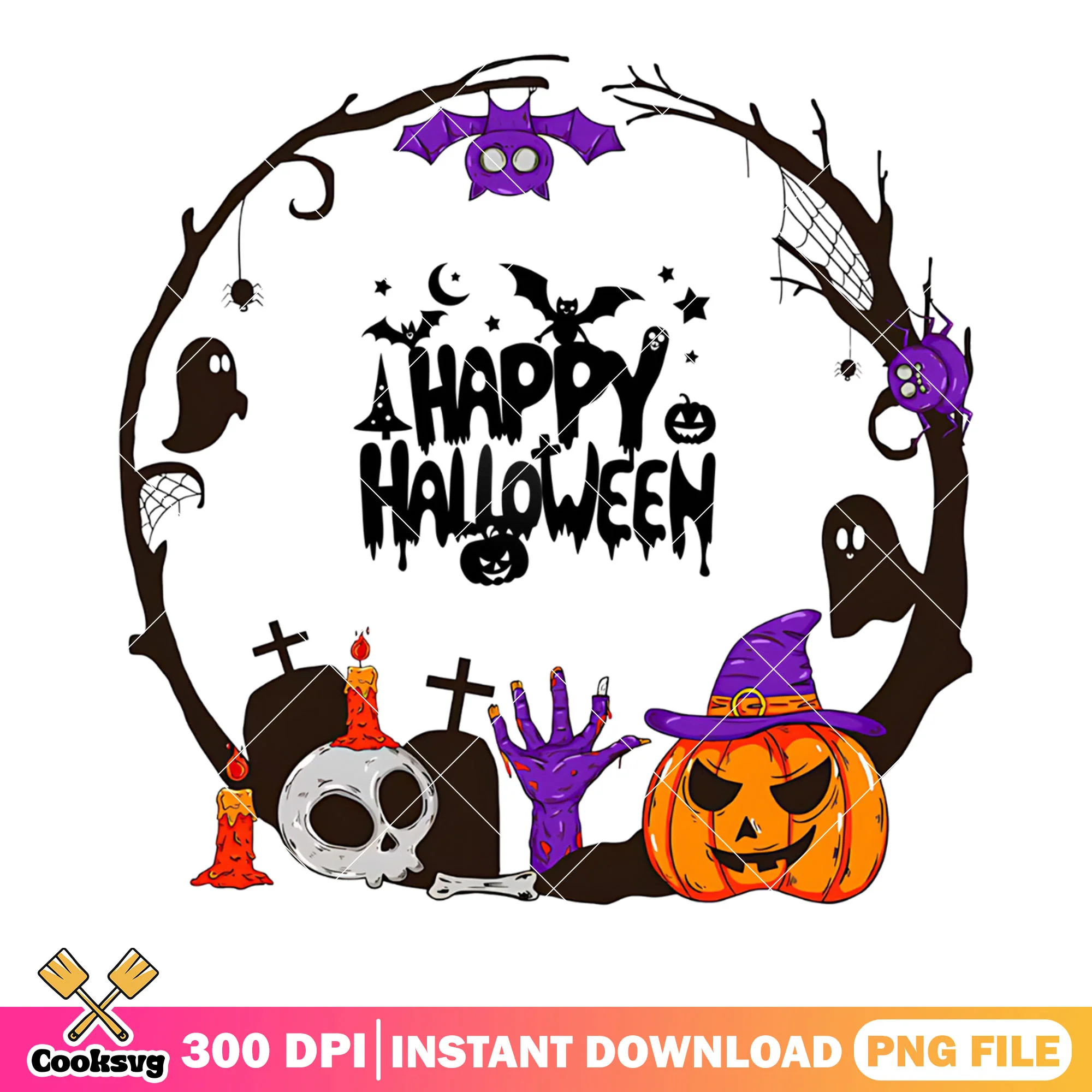 Witches hat purple hand png, jack o lantern png, ghost costume png