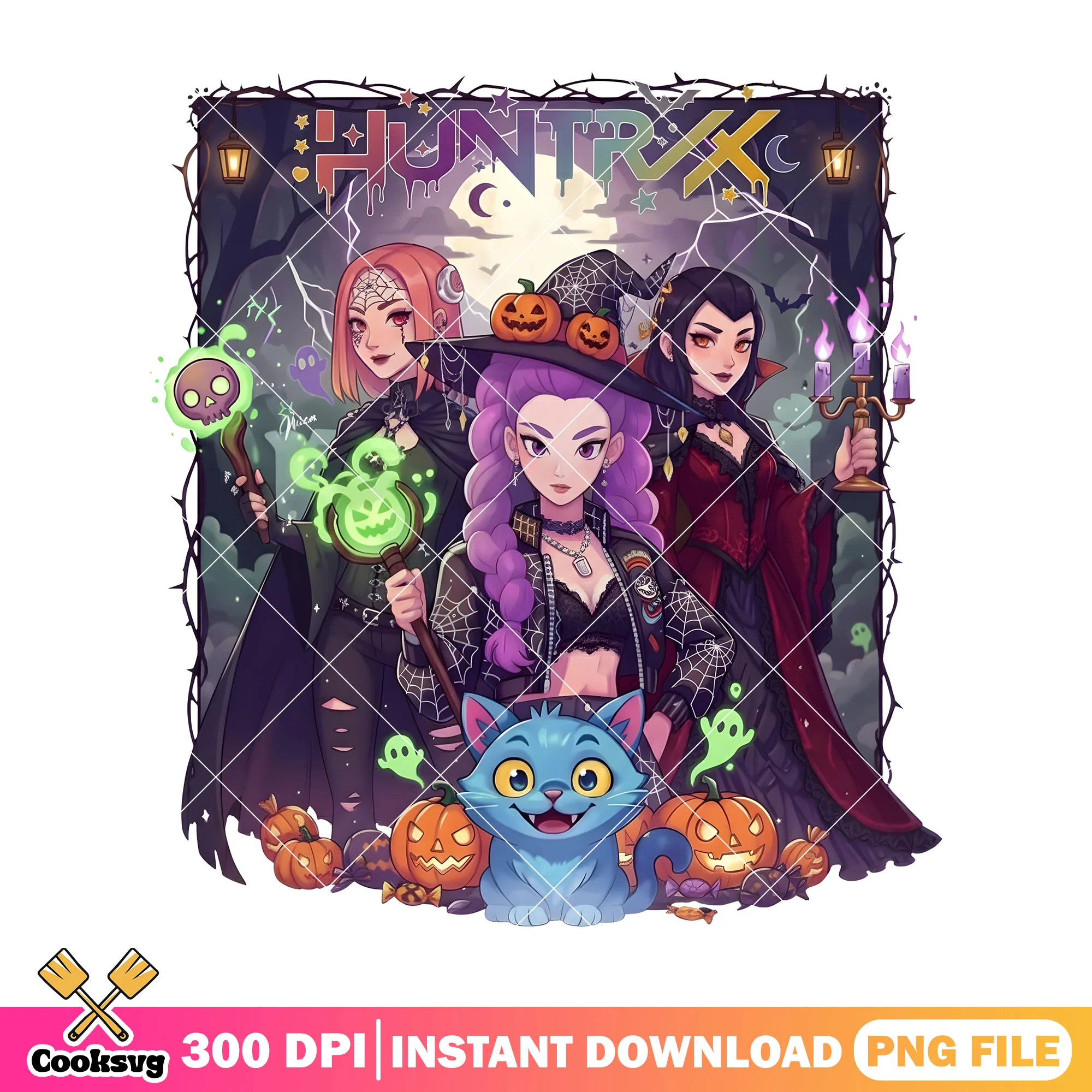 Witches huntrix team png, huntrix halloween png, kpop halloween png