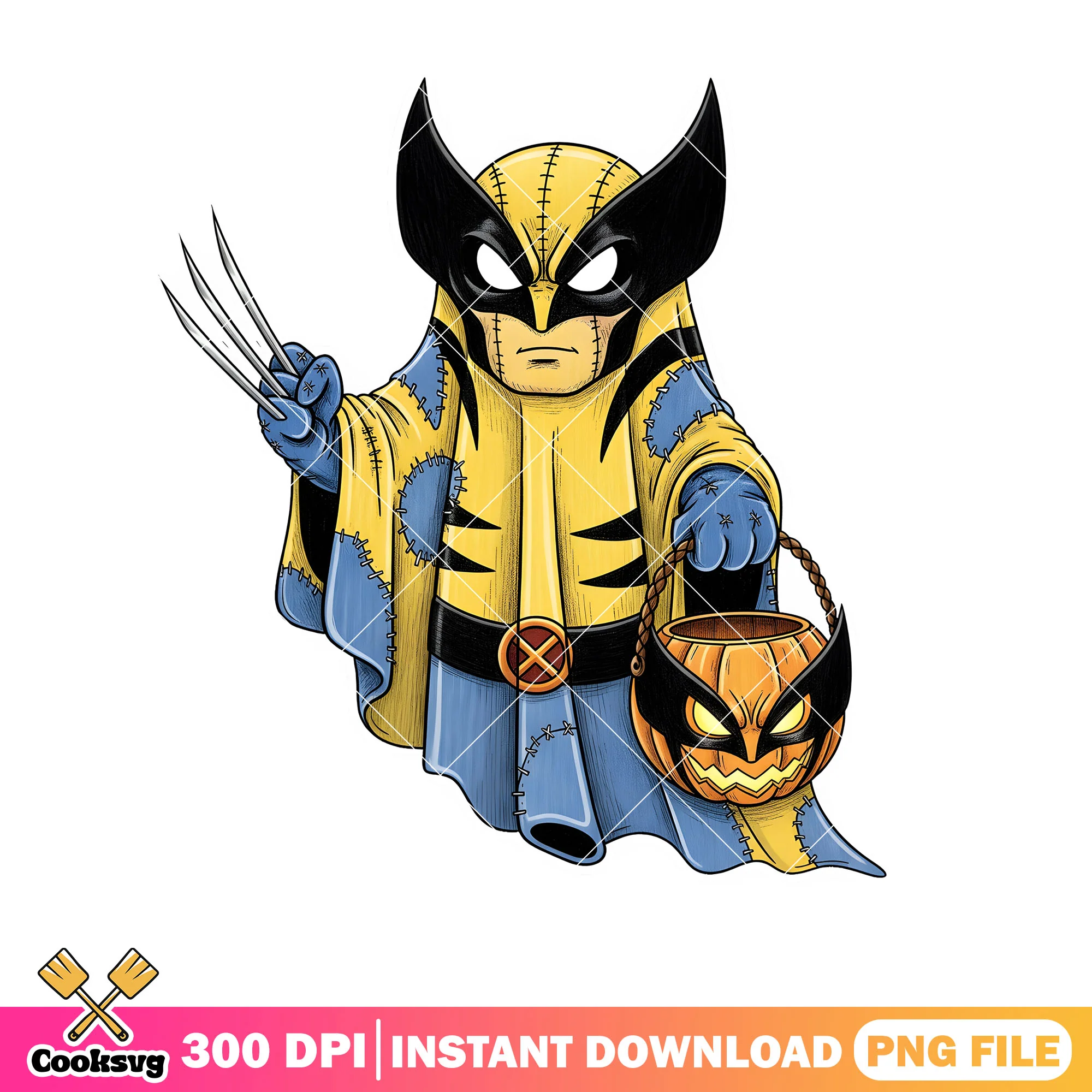 Wolverine ghost png, wolverine costume png, spirit halloween png