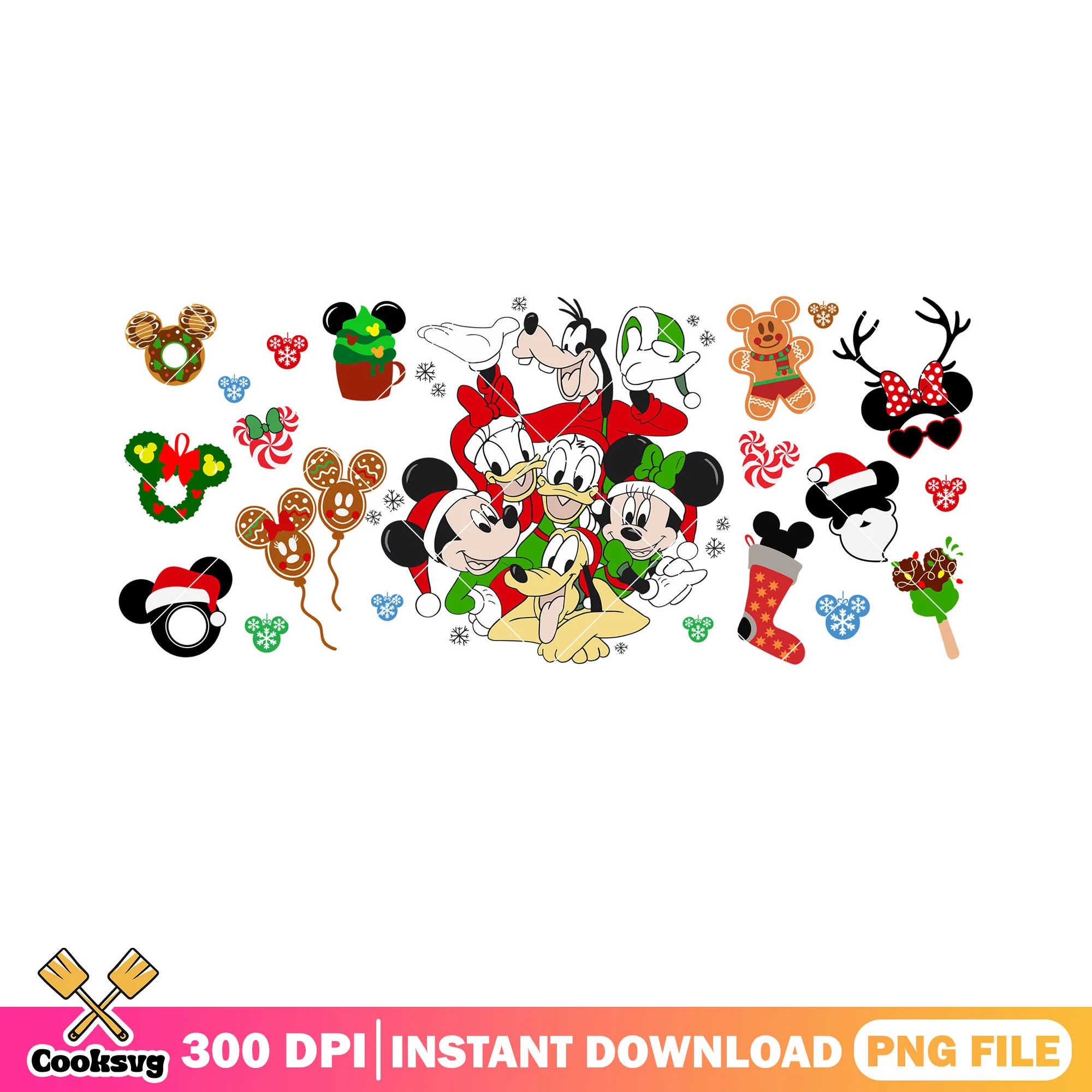 Xmas cartoon mickey disney png, christmas gifts png, minnie mouse png
