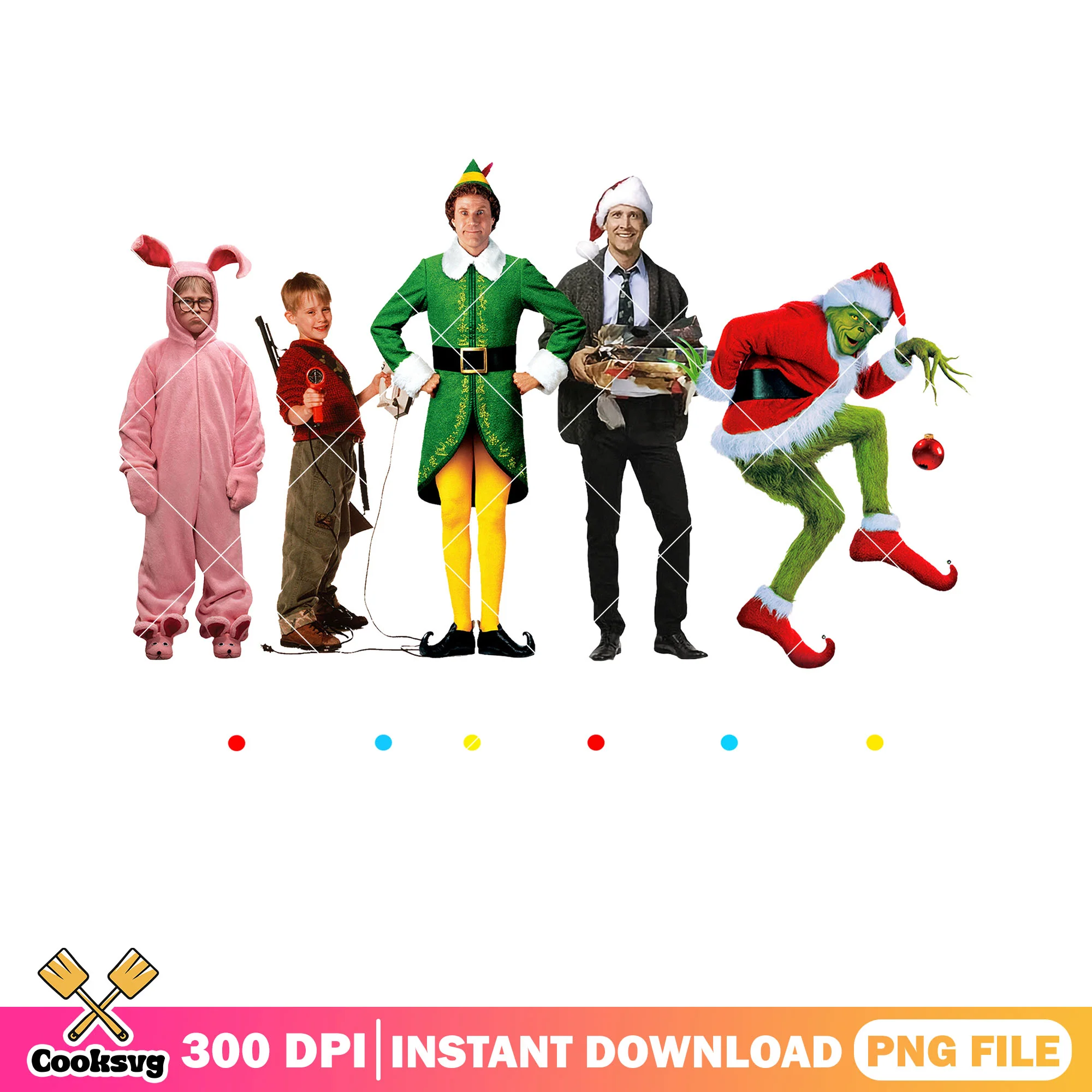Xmas characters movies png, friends tv show png, buddy the elf png