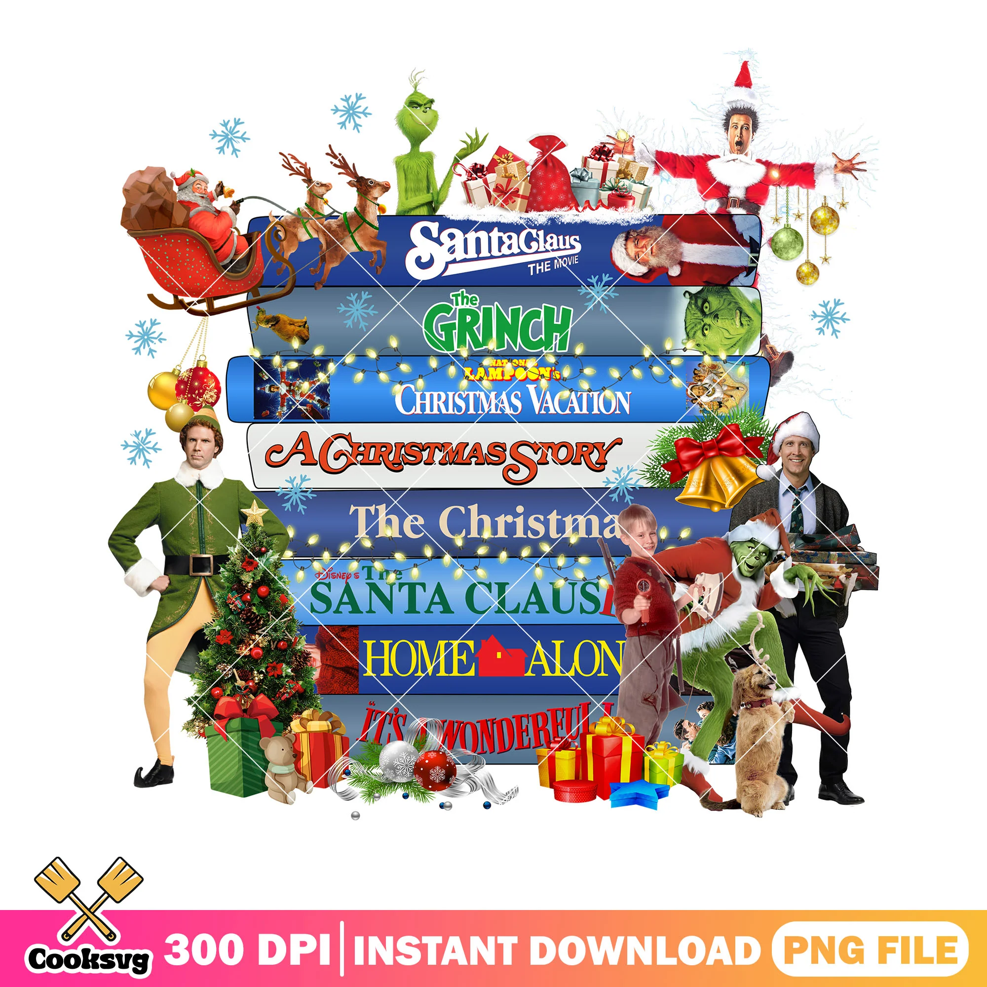 Xmas santa claus png, christmas vacation png, home alone png
