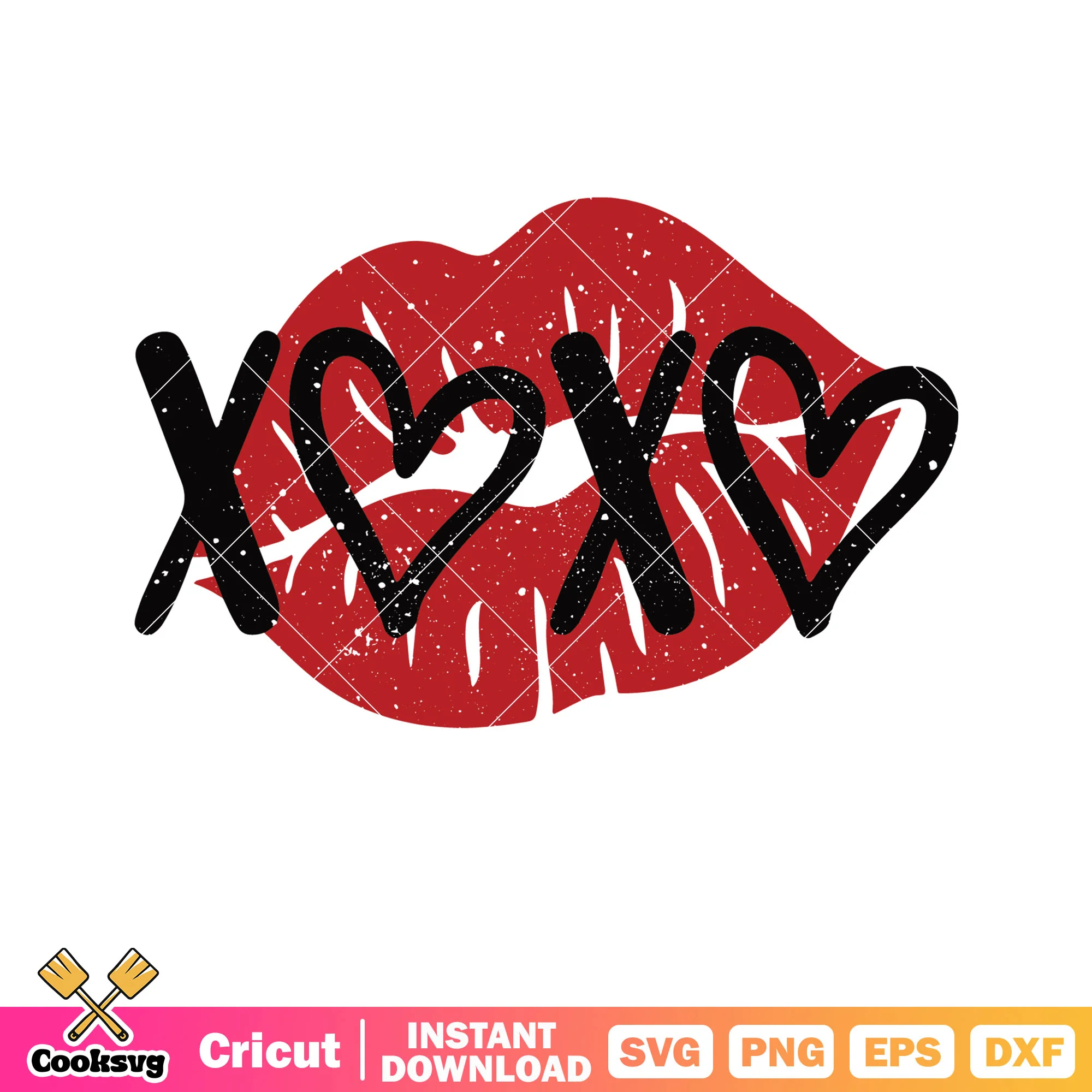 Xoxo red lips valentine svg, lips valentine svg, xoxo valentine svg