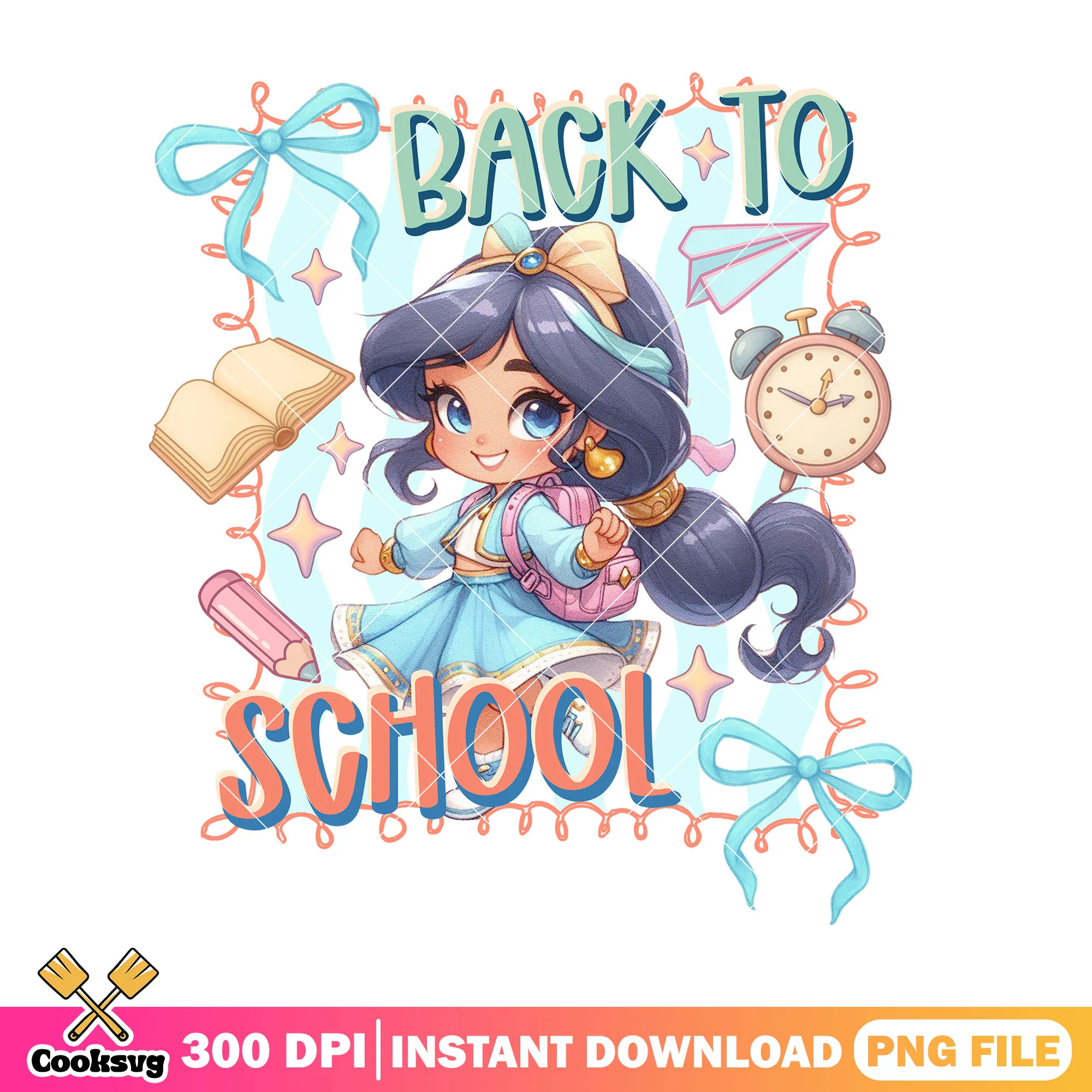 Yasmin disney cute png, going back to school png, disney world png
