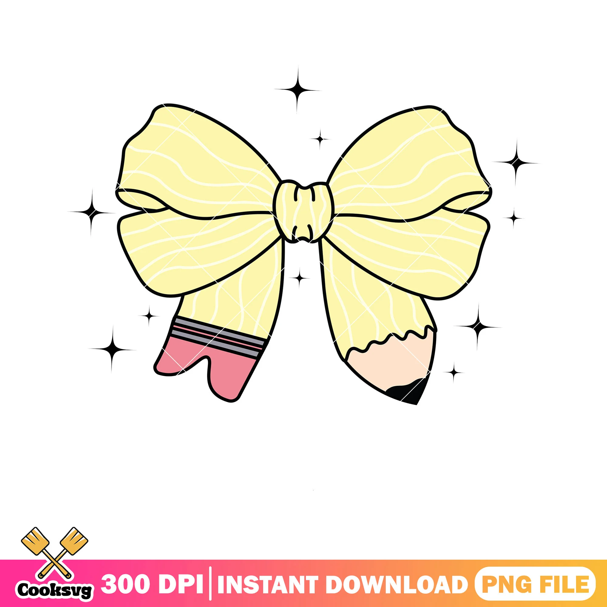 Yellow bow design png, big bow png, back to school poster png
