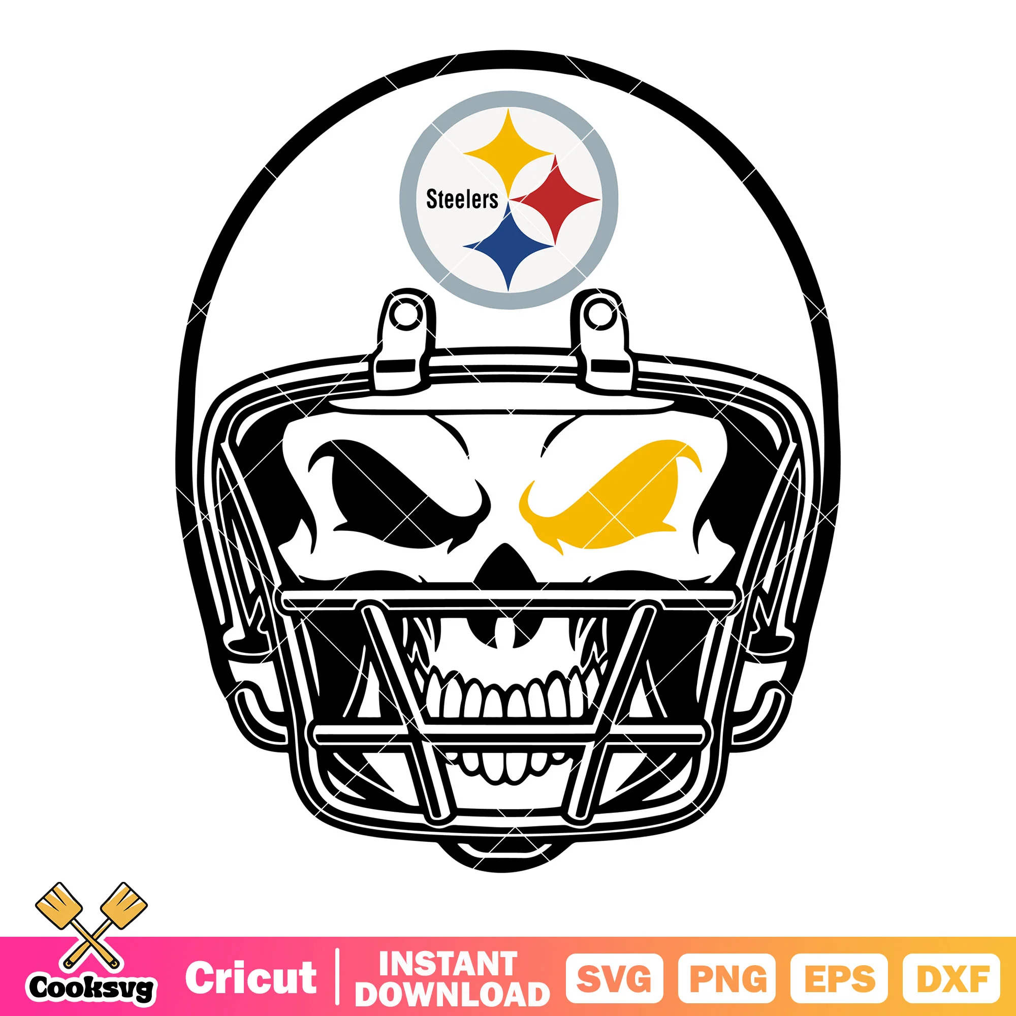 Yellow eye skull helmets svg, america football svg, pittsburgh svg