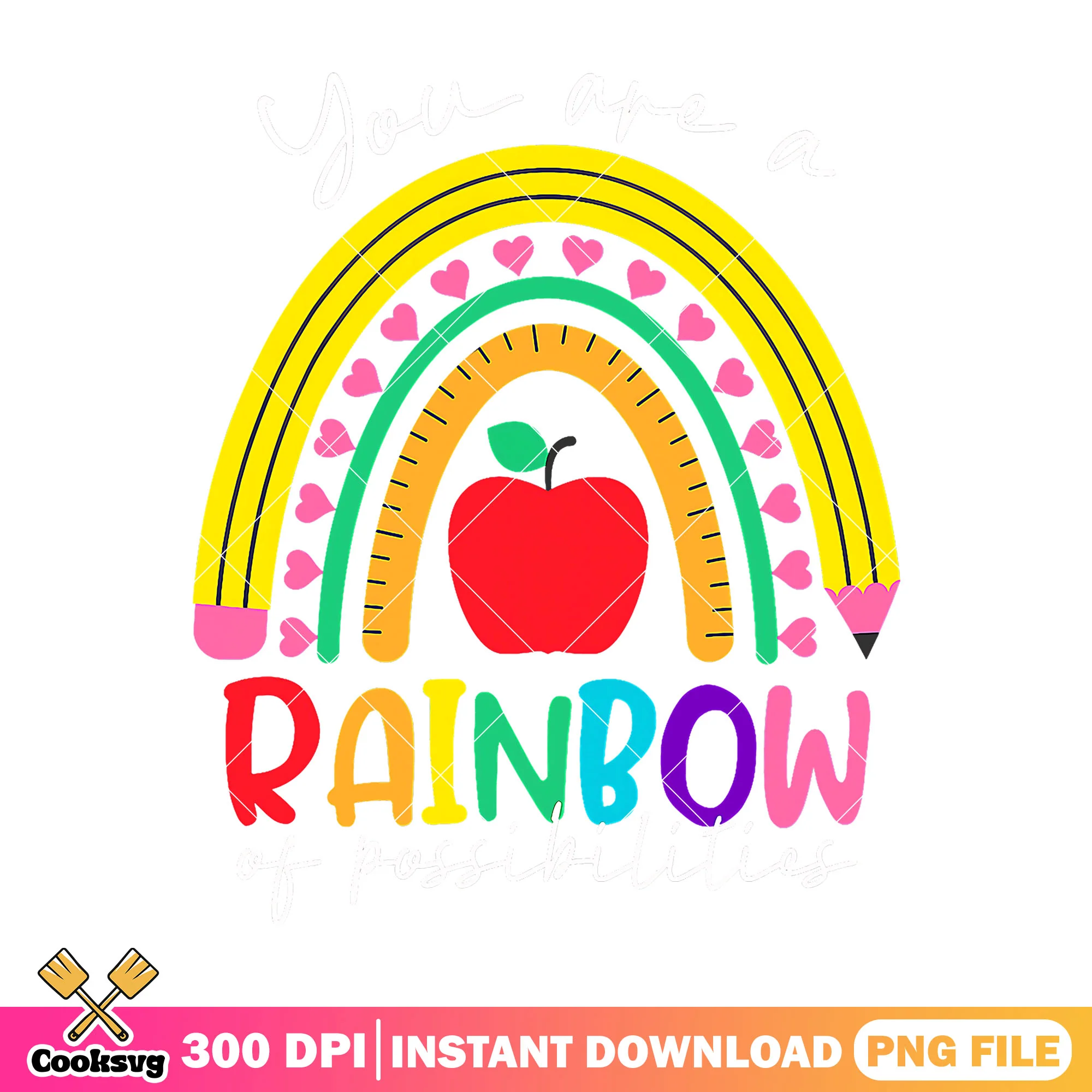 You are a rainbow design png, going back to school png, rainbow png