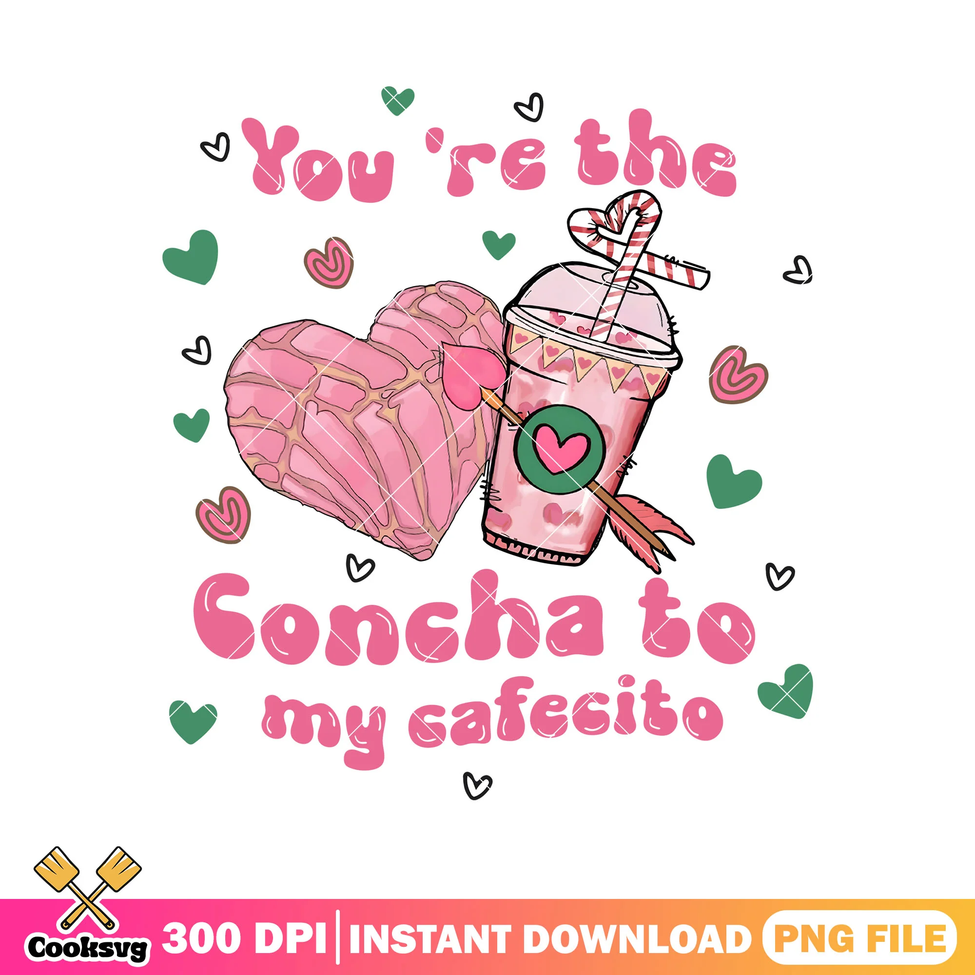 You are the concha to my cafe png, coffee mug valentine png