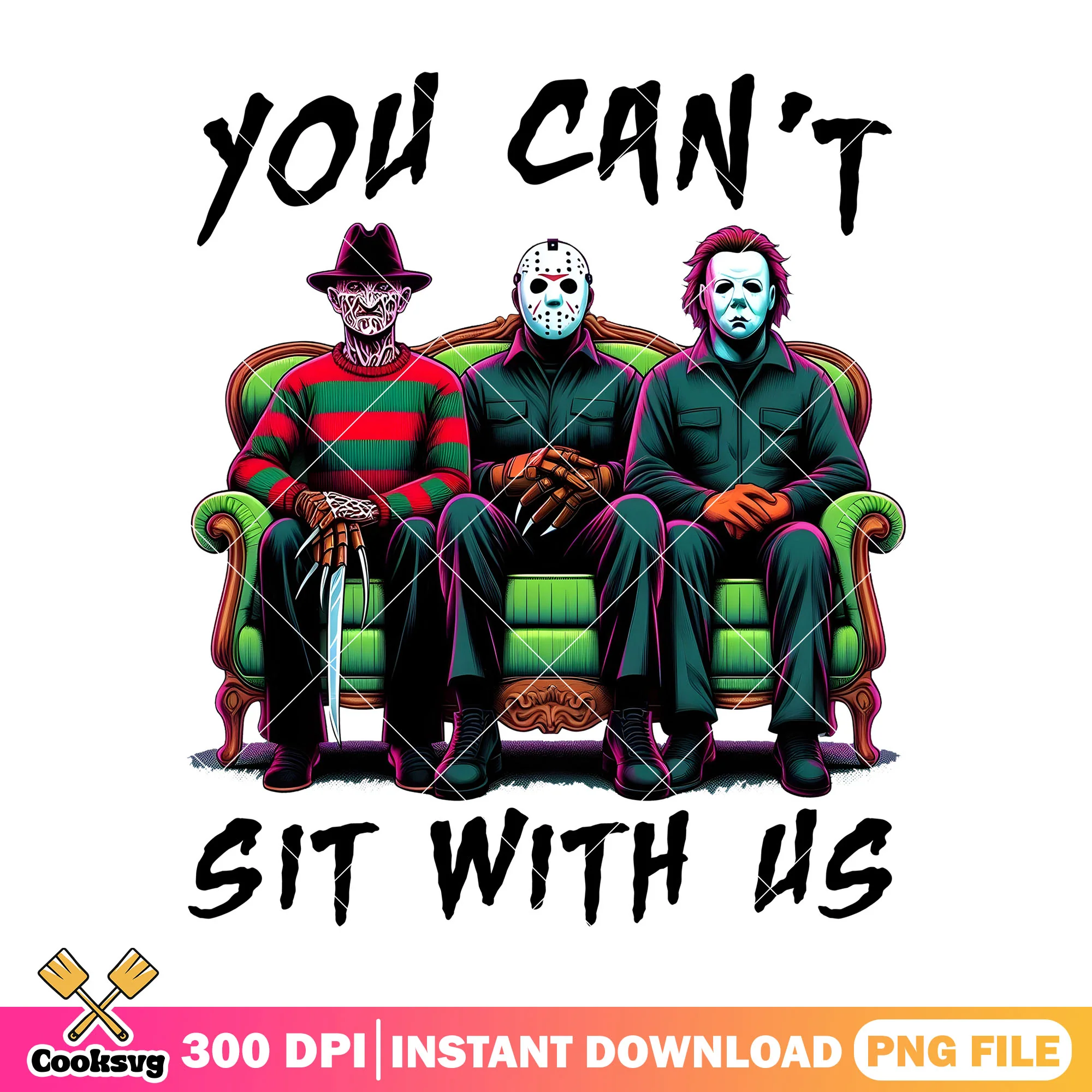 You can not sit with us png, halloween art png, horror movies png