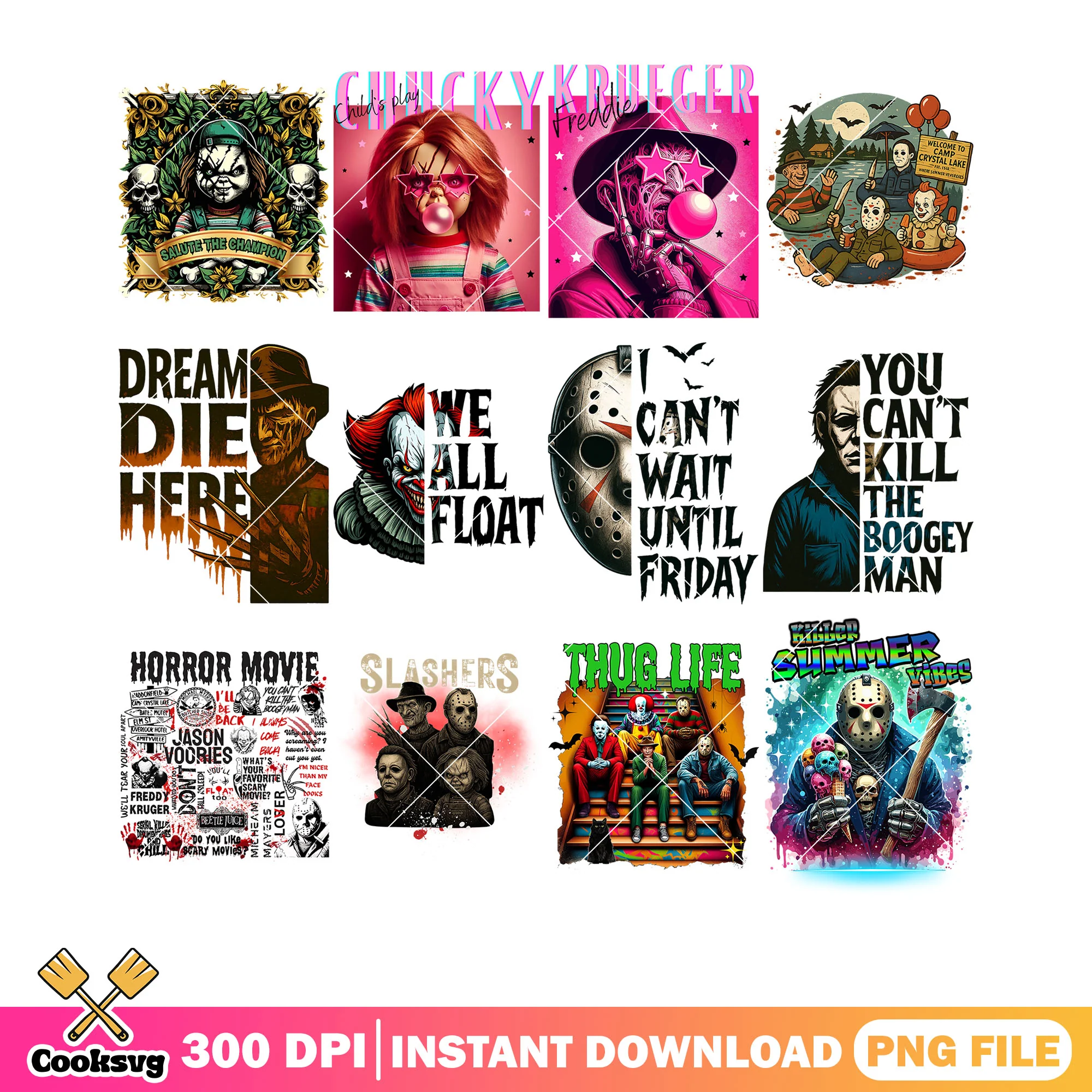 you cany kill the boogey man png bundle, freddy krueger png, bloddy axe png