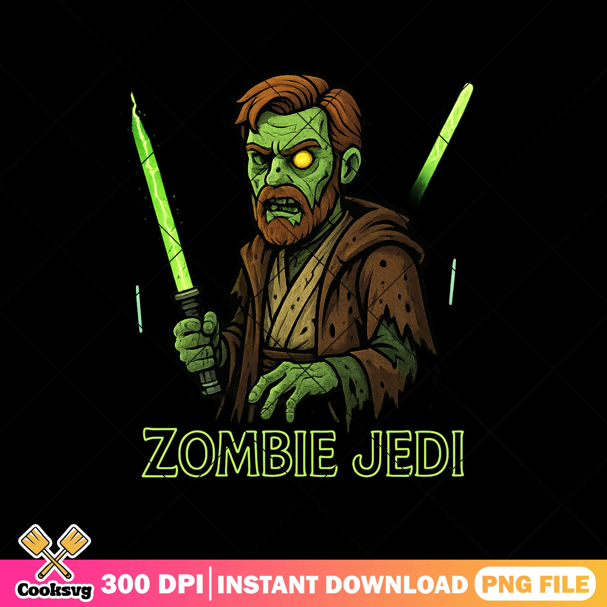 Zombie kenobi png, obi wan kenobi png, happy halloween png